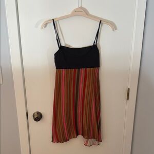 Ciao Lucia Striped Black and Multicolor Dress